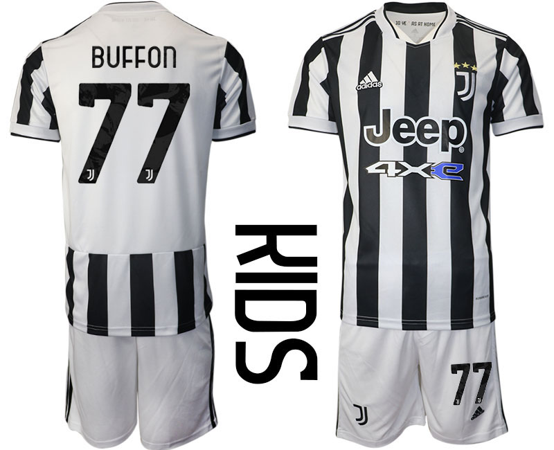 Youth 2021-2022 Club Juventus home white #77 Adidas Soccer Jersey->juventus jersey->Soccer Club Jersey